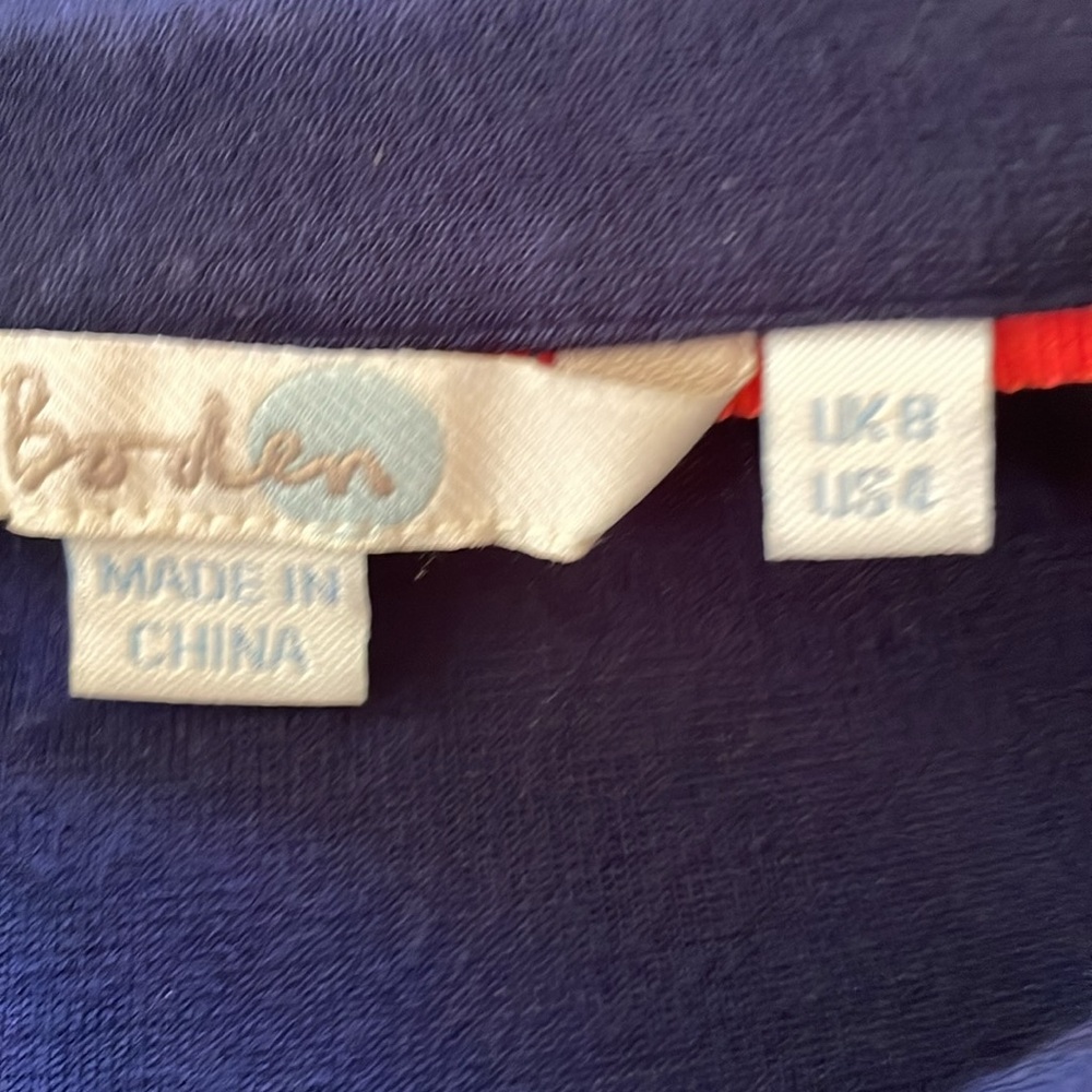 Boden Navy and Coral Geometric Midi Shirt Dress - Picture 2 of 4